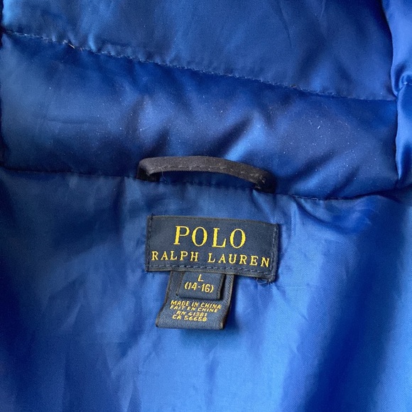 Polo Ralph Lauren boys down jacket Navy - perfect condition size L 14-16 - Picture 2 of 4